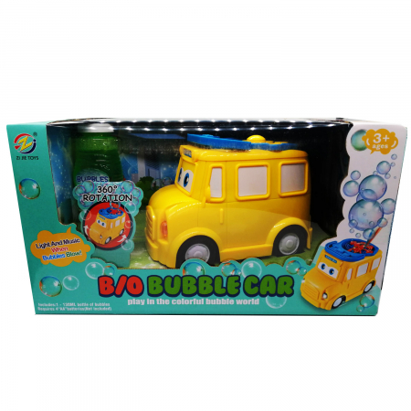 Jucarii interactive copii - Jucarie de Facut baloane de sapun pentru copii "Bubble Car", cu muzica si lumina si recipient sapun Vision