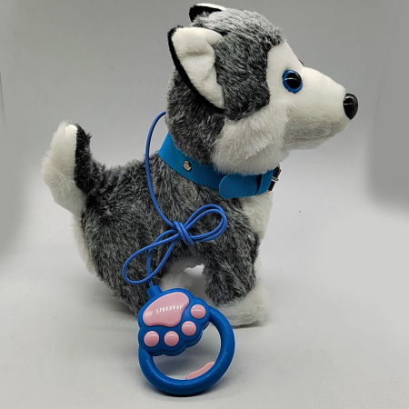 Jucarie interactiva, catelus cu lesa, Happy Dog, canta, se plimba, da din codita, 24 cm, Vision XXI [2]
