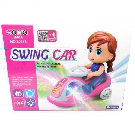 Jucarii interactive copii - Jucarie interactiva cu baterii Vision, Swing Car, lumineaza, se roteste