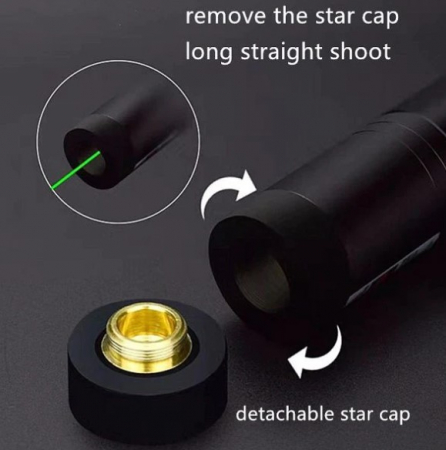 Lanterna cu Laser pointer verde puternic cu acumulator 10000 mW, 16 km, 1 acumulator Li-ion 8800mAh, profesionala, Negru, VisionXXI [3]