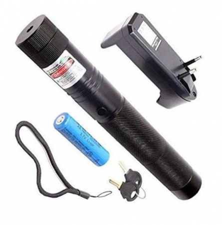 Lanterna cu Laser pointer verde puternic cu acumulator 10000 mW, 16 km, 1 acumulator Li-ion 8800mAh, profesionala, Negru, VisionXXI [0]