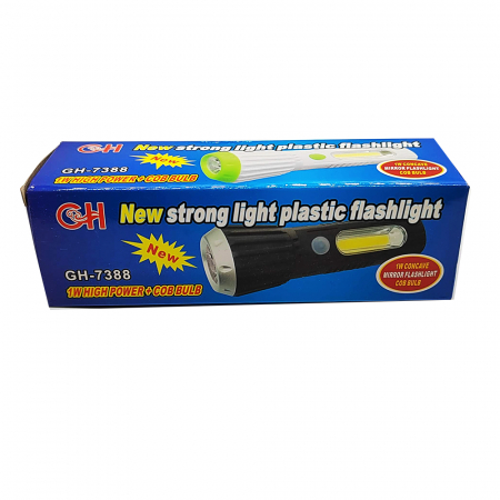 Lanterna cu led, GH-7388, 2 moduri iluminare, 16 cm, functioneaza cu 3 baterii AAA, negru, Vision XXI [1]