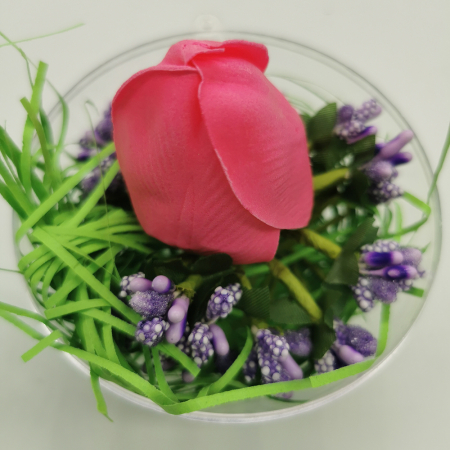 Martisor - Martisor Aranjament Floral Lalea Rosie in Glob de sticla, VisionXXI