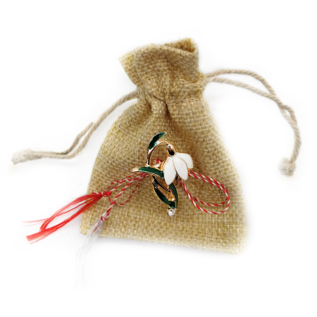 Martisor - Martisor brosa, floare, cu saculet