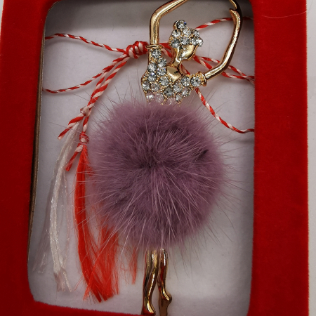 Martisor Brosa Mare, Balerina Gratioasa, in cutie de catifea rosie cu fereastra de sticla, VisionXXI [2]