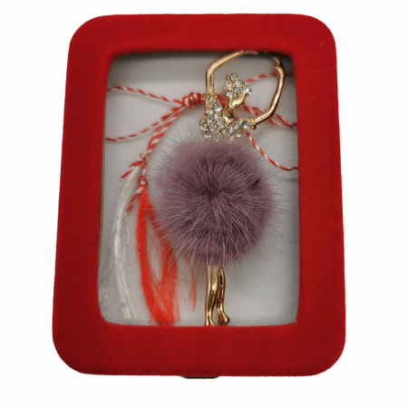 Martisor Brosa Mare, Balerina Gratioasa, in cutie de catifea rosie cu fereastra de sticla, VisionXXI [1]