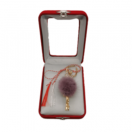 Martisor - Martisor Brosa Mare, Balerina Gratioasa, in cutie de catifea rosie cu fereastra de sticla, VisionXXI