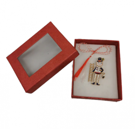 Martisor - Martisor Brosa Mare, Hornarul Vesel, in cutie satinata cu fereastra, 7x9cm, Vision®