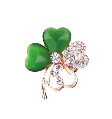 Martisor - Martisor Brosa Trifoi Norocos Cat Eye Verde