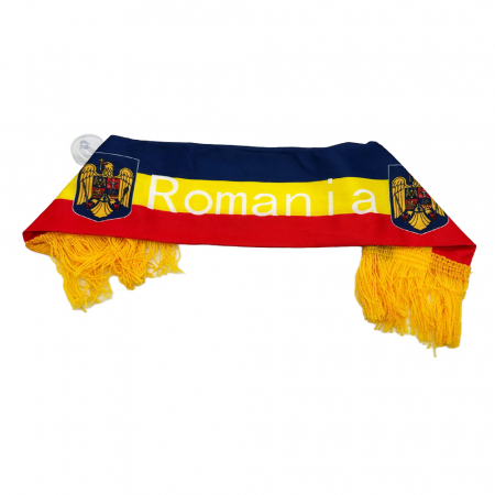 Minifular Tricolor Romania, 9x50 cm, cu franjuri, pentru interior auto, cu ventuze, Vision XXI [2]