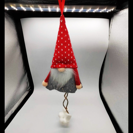 Ornament Atarnator pentru Usa, Geam sau Brad, Elf Gnom cu Barba, Gri, 21+12cm, VisionXXI [1]
