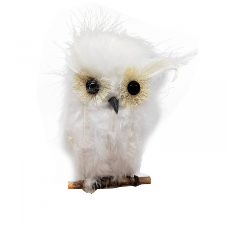 Articole de Craciun - Ornament cu Agatatoare, Bufnita Alba, 16cm, VisionXXI