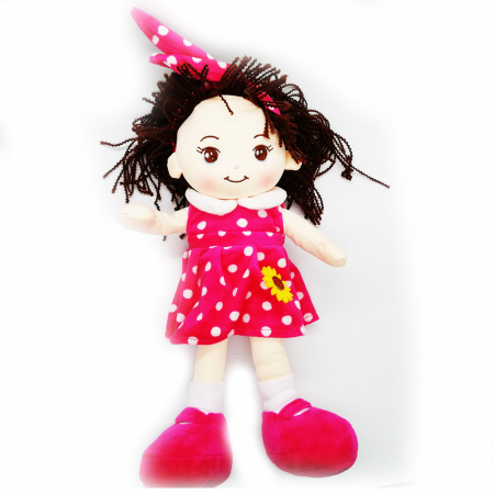 Papusa de plus ADA, 40cm, in rochita Siclam cu Floarea Soarelui si bentita pe cap, care canta in Limba Romana melodia "Iepuras Coconas" [0]