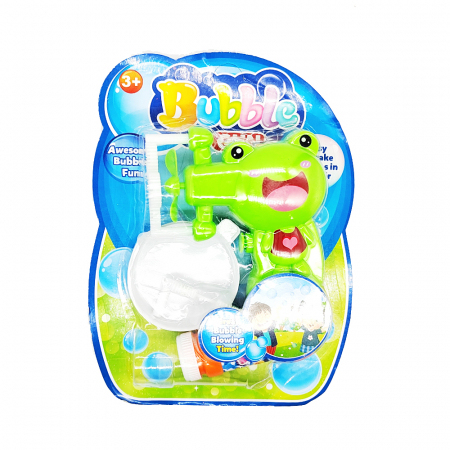 Pistol de facut baloane, Broscuta, cu solutie rezerva, ventilator, 2 tipuri de dispersie, 12x5x12 cm, VisionXXI [0]