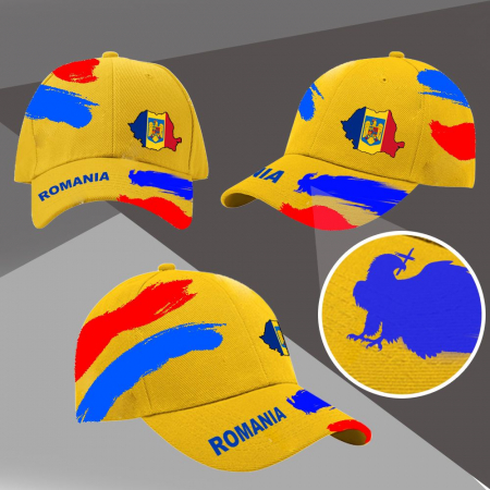 Sapca Tricolora cu Harta si Stema Romaniei, Vulturul cu Coroana de Otel, marime universala reglabila, VisionXXI [1]