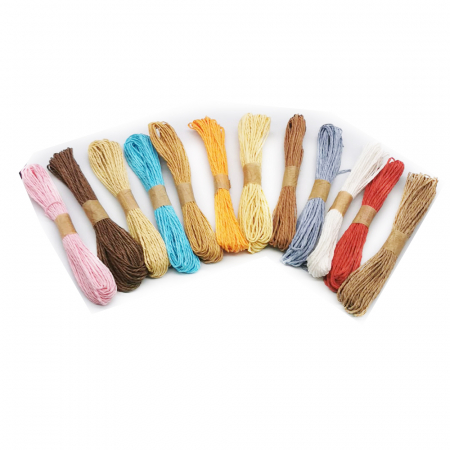 Paste - Set 10 bucati Sfoara Craft Decorativa, 10m, 10 culori, Vision XXI
