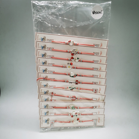 Set 12 Bratari de Martisor, reglabile, Diverse Simboluri, ambalate individual, cu medalion si bile, Fond Argintiu, Colectia VisionXXI [2]