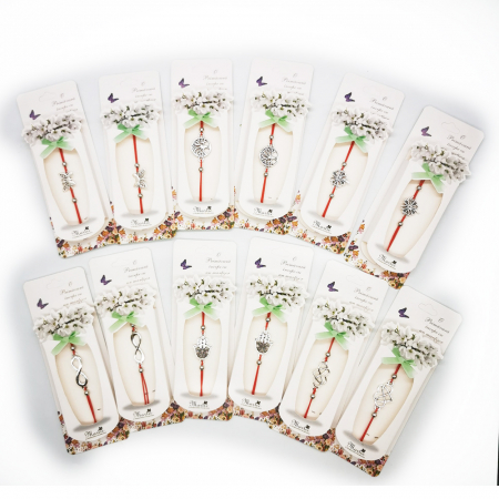 Martisor - Set 12 Bratari de Martisor tip Kabalah, Reglabile, Modele diverse, Ambalate individual in cutie de Primavara, Colectia VisionXXI