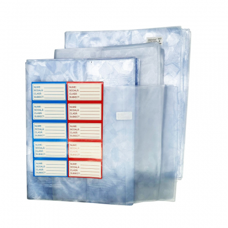 Papetarie - articole scolare - Set 15 coperti scolare pentru diverse manuale si 20 etichete VisionXXI