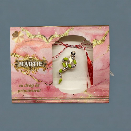Set 2 Martisoare tip Brosa, "Anul Sarpelui", in cutie de carton cu fereastra decupata, VisionXXI [3]