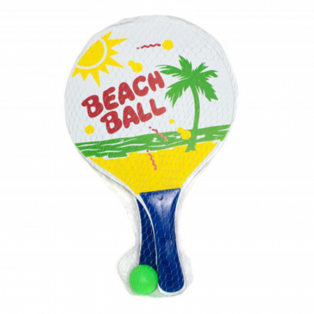 Jucarii pentru plaja si nisip - Set 2 Palete din Lemn pentru Plaja, Beach Ball, cu minge inclusa, Vision
