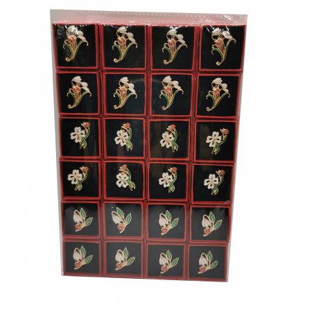 Martisor - Set 24 Martisoare tip Brosa Metalica "Flori de Primavara" VisionXXI