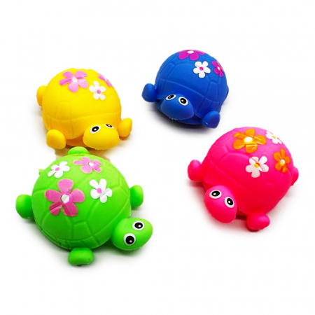 Jucarii si jocuri pentru copii - Set 4 jucarii, Squeeze Turtle, multicolor, 8 cm, Vision XXI