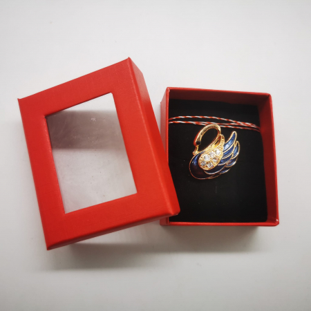 Set 5 martisoare tip brosa, din metal auriu decorat cu cristale, in cutie satinata cu catifea neagra, Colectia VisionXXI [4]