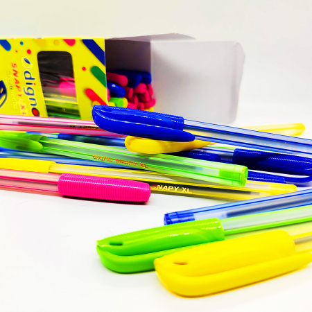 Set 50 pixuri cu dungi, scriere albastra, VisionXXI [1]