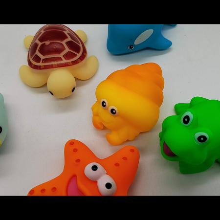 Set 6 figurine chitaitoare, Funny Bathe Set, 8 cm, multicolor, Vision XXI [5]
