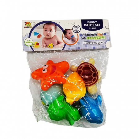 Jucarii interactive copii - Set 6 figurine chitaitoare, Funny Bathe Set, 8 cm, multicolor, Vision XXI
