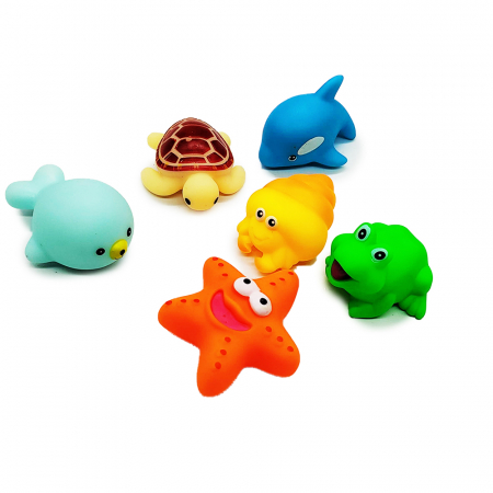 Set 6 figurine chitaitoare, Funny Bathe Set, 8 cm, multicolor, Vision XXI [1]