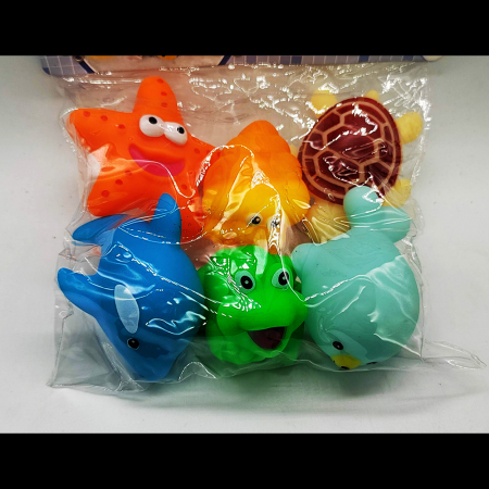 Set 6 figurine chitaitoare, Funny Bathe Set, 8 cm, multicolor, Vision XXI [2]