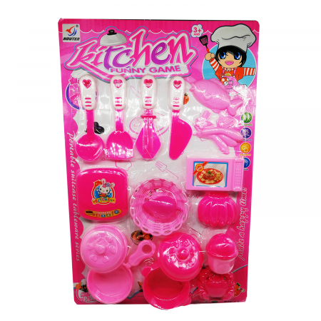 Bucatarii copii - Set accesorii bucatarie,  Vision, "Kitchen Funny Game", 14 piese