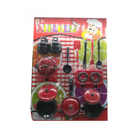 Bucatarii copii - Set Bucatarie Vision, 16 piese, aragaz + accesorii