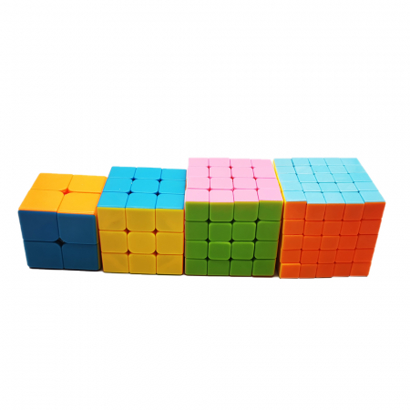 Jocuri de memorie si inteligenta - Set de 4 cuburi tip Rubik, Series Speed Cube, 2x2x2,3x3x3,4x4x4,5x5x5 VisionXXI