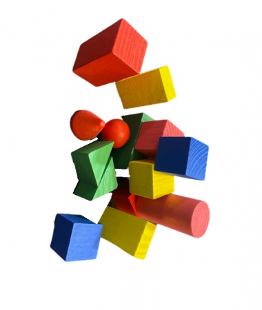 Set de cuburi si forme geometrice din lemn- Vision [1]