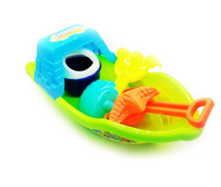 Set nisip 5 piese, Vaporas 35 cm,, lopatele si forme de nisip, verde, Vision® [1]