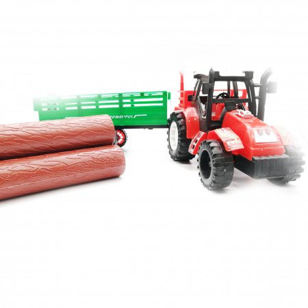 Set tractor cu remorca Vision,  incarcata cu busteni, 3 piese [2]