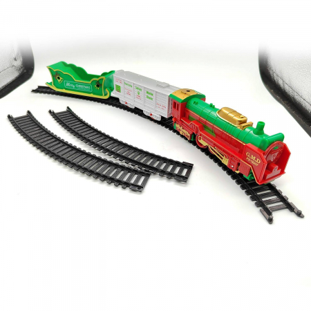 Set trenulet de jucarie, Locomotiva cu Doua Vagoane, 13 piese, 25x25cm, VisionXXI [1]