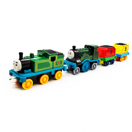 Set 2 trenulete, Die Cast Thomas & Friends, cu 2 vagoane de marfa, multicolor, Vision XXI [1]