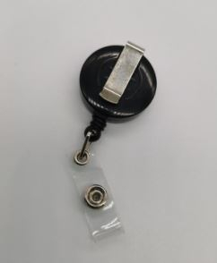 Snur Retractabil pentru Ecuson , cu clips, model Clasic, Negru, Vision [1]