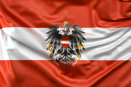 Articole suporteri - Steag Austria cu stema - Vision, poliester, marime 150x90cm