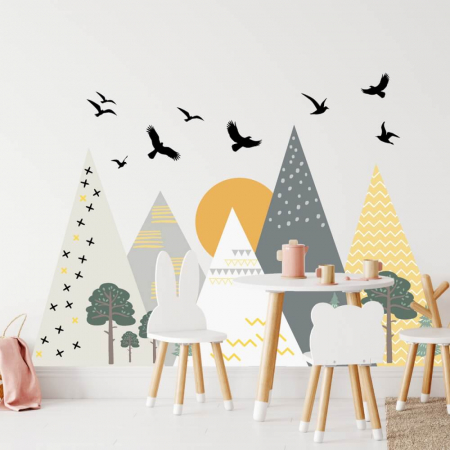 Wallpaper - Sticker perete - Dealuri cu apus