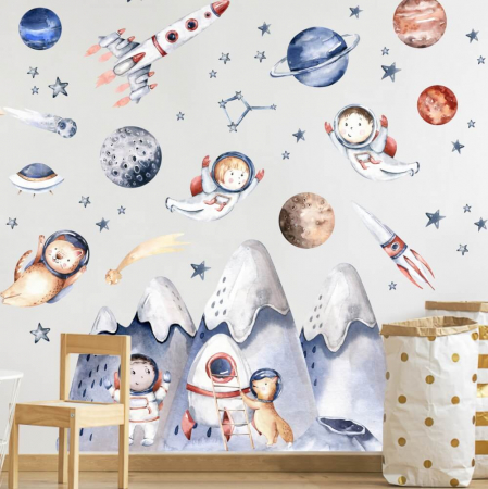 Home & Garden - Stickere de perete - Micii astronauți și spațiu