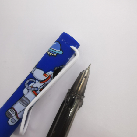 Stilou cu guma si cerneala termosensibila, tip Friction, cu stergere si rescriere, cu Penita Ascunsa, cu Astronauti, multicolor, Vision XXI [2]