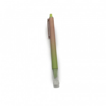 Stilou cu Penita ascunsa si mecanism tip Click 5543, Metal cauciucat, Clips auriu, cu patron, Culoare Verde, Vision XXI [1]