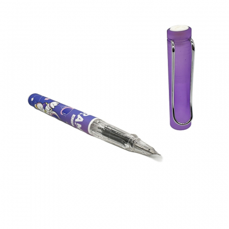 Papetarie - articole scolare - Stilou Plastic cu Penita ascunsa 0209M Astronaut, cu Radiera si Cerneala Termosensibila, cartus de 5cm, Grip ergonomic, Mov, Vision XXI