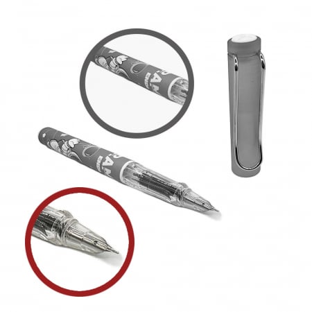 Papetarie - articole scolare - Stilou Plastic cu Penita ascunsa 0209M Astronaut, cu Radiera si Cerneala Termosensibila, cartus de 5cm, Grip ergonomic, Albastru, Vision XXI