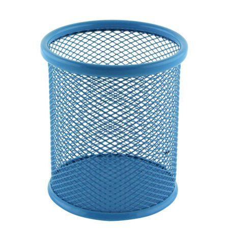 Suporturi articole birou - Suport din plasa metalica Vision, pentru pixuri forma rotunda7x7cm albastru